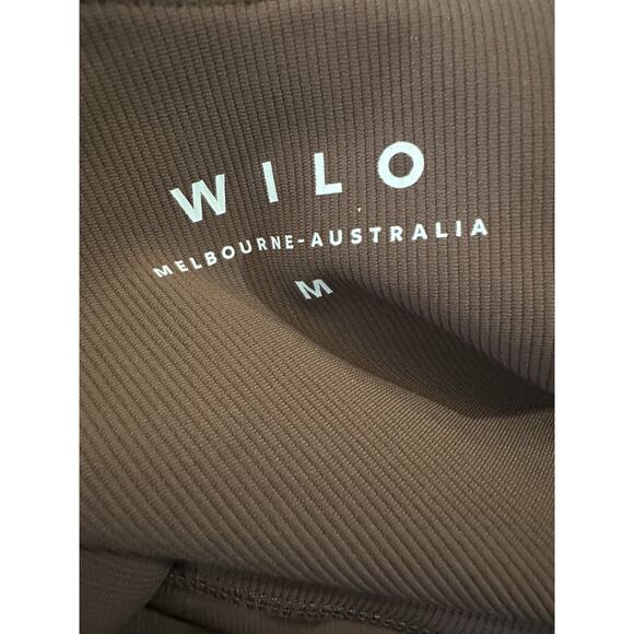 Wilo The Label Ribbed Jumpsuit Flare Chocolate Brown Stretch Women's Size Medium - Picture 6 of 13